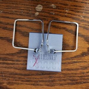 Jennifer Lopez Silver Square Earrings